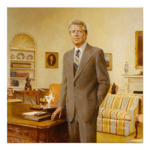 Amerikanischer Präsident James Earl Carter Oval Of Poster