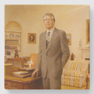 Amerikanischer Präsident James Earl Carter Oval Of Steinuntersetzer