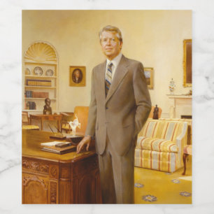 Amerikanischer Präsident James Earl Carter Oval Of Weinetikett