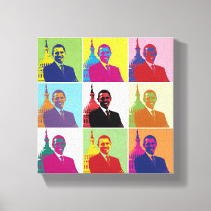 Amerikanischer Präsident Obama Funky Modern Pop Ar Leinwanddruck