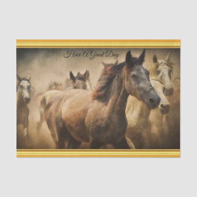 Amerikanischer Quarterhorse mit einem Seidenpapier (Vorderseite)