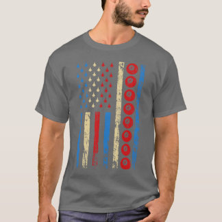 Amerikanischer Queue-Sport-Flaggen-Athletik-Billar T-Shirt