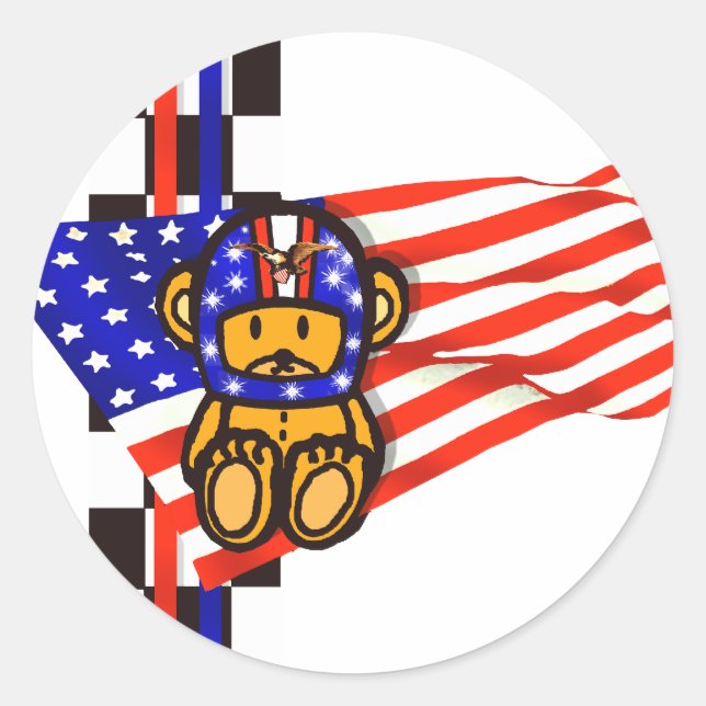 AMERIKANISCHER RACING RUNDER AUFKLEBER (Vorderseite)