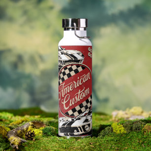 Amerikanischer Retro-Rennwagen im Custom-Stil Trinkflasche