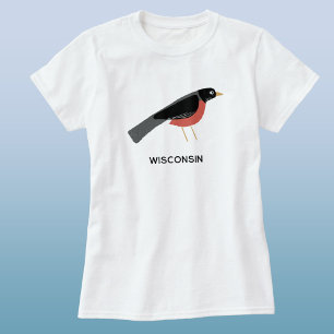 Amerikanischer Rotdrossel-Kunst Wisconsin Benutzer T-Shirt