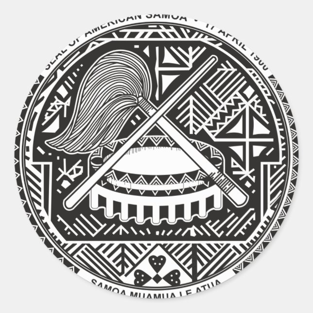 Amerikanischer Samoa-Coat mit Arm AS Runder Aufkleber (Vorderseite)
