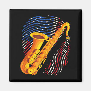 Amerikanischer Saxophonspieler Saxophonist Jazzban Magnet