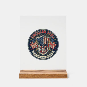Amerikanischer Schädel Patriotischer Patriotischer Acrylschild