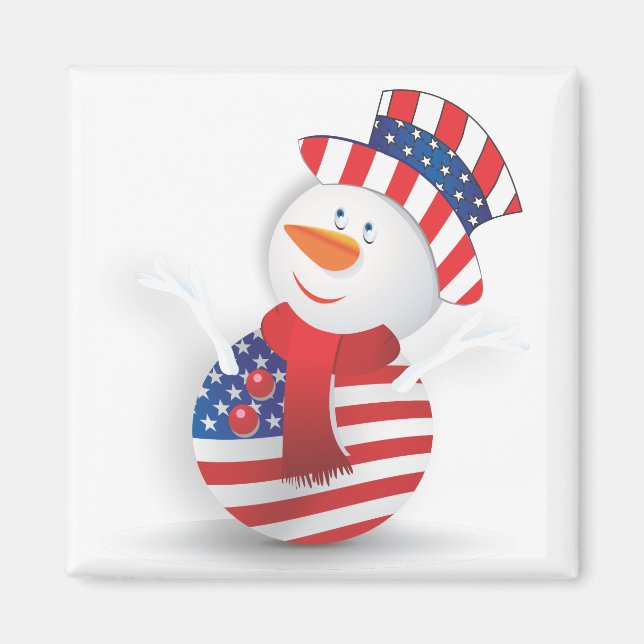 Amerikanischer Schneemann Magnet (Vorne)