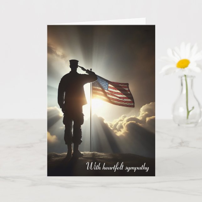 Amerikanischer Soldat für Beileid würdigen Karte (Kleine Pflanze)