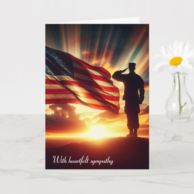 Amerikanischer Soldat für Beileid würdigen Karte (Kleine Pflanze)