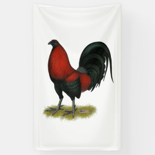 Amerikanischer Spielhahn Schwarz Rot Banner