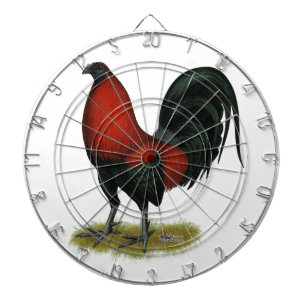 Amerikanischer Spielhahn Schwarz Rot Dartscheibe
