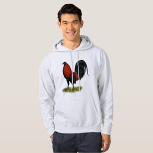 Amerikanischer Spielhahn Schwarz Rot Hoodie