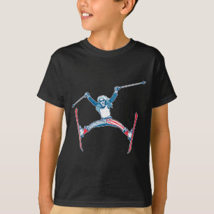 Amerikanischer Spread Eagle lustiger Ski Amerikani T-Shirt