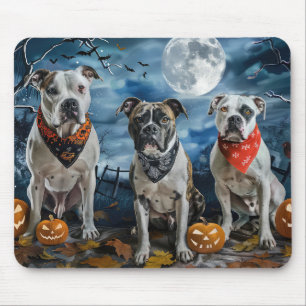 Amerikanischer Staffordshire Halloween Gruselig Mousepad