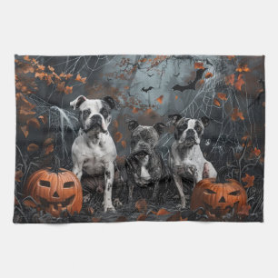 Amerikanischer Staffordshire Halloween Nacht Hund Geschirrtuch