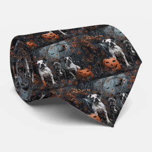 Amerikanischer Staffordshire Halloween Nacht Hund Krawatte