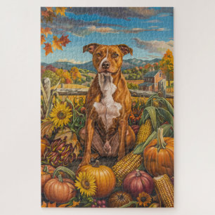 Amerikanischer Staffordshire Herbsternte Thanksgiv