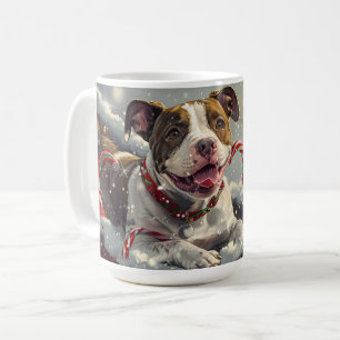 Amerikanischer Staffordshire-Hund Weihnachtsfest Kaffeetasse