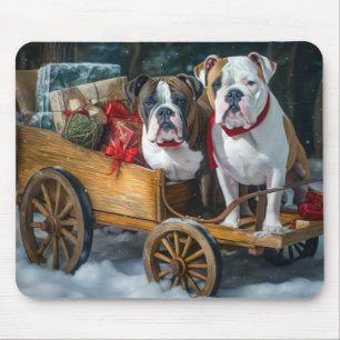 Amerikanischer Staffordshire-Schneeschlitten Weihn Mousepad