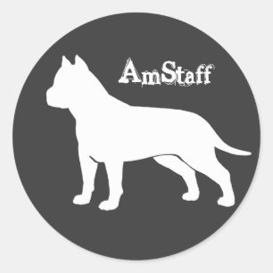 Amerikanischer Staffordshire Terrier Runder Aufkleber