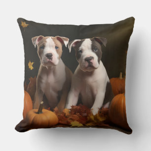 Amerikanischer Staffordshire-Welpe Autumn Delight Kissen