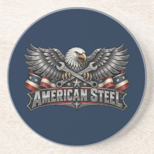 Amerikanischer Stahl Adler Schraubenschlüssel Navy Getränkeuntersetzer