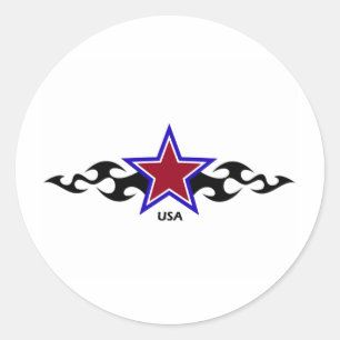Amerikanischer Stammes- Stern Runder Aufkleber