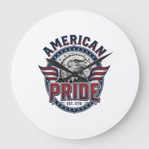 Amerikanischer Stolz Adler Vintage Patriotisches D Große Wanduhr