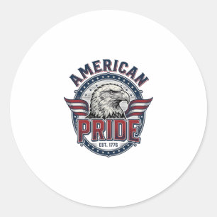 Amerikanischer Stolz Adler Vintage Patriotisches D Runder Aufkleber