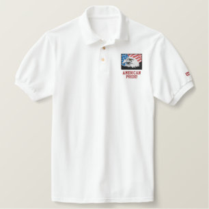 Amerikanischer Stolz bestickt Männerpolo-Shirt