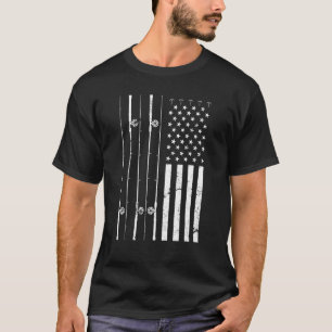 Amerikanischer Stolz Fisherman Hobby Angelpol USA T-Shirt