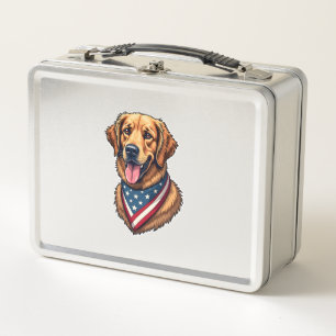 Amerikanischer Stolz Golden Retriever Vintage-Shir Metall Brotdose