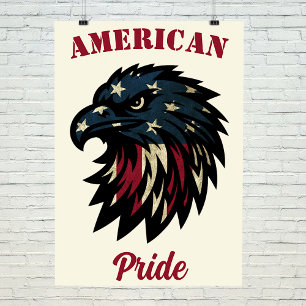 Amerikanischer Stolz, Patriotischer Weißer Adler Fotodruck