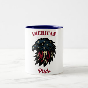 Amerikanischer Stolz, Patriotischer Weißer Adler Zweifarbige Tasse