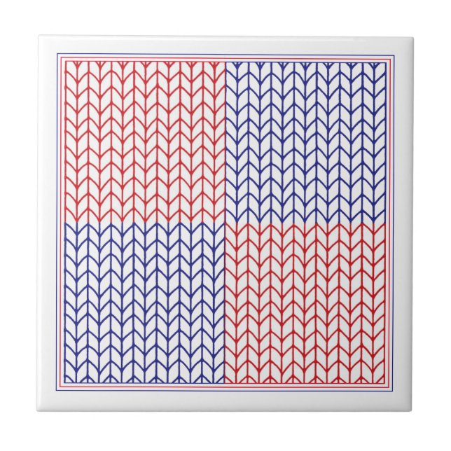 AMERIKANISCHER STRICK 4,25x4,25 Keramik Tile II Fliese (Vorderseite)