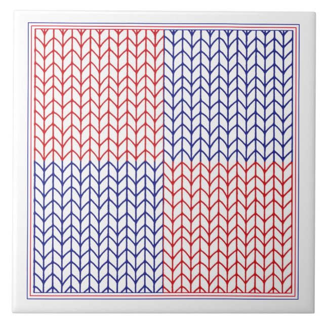 AMERIKANISCHER STRICK 6x6 Keramik Tile II Fliese (Vorderseite)