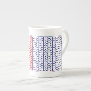 AMERIKANISCHER STRICK Knochen-China-Tasse Prozellantasse