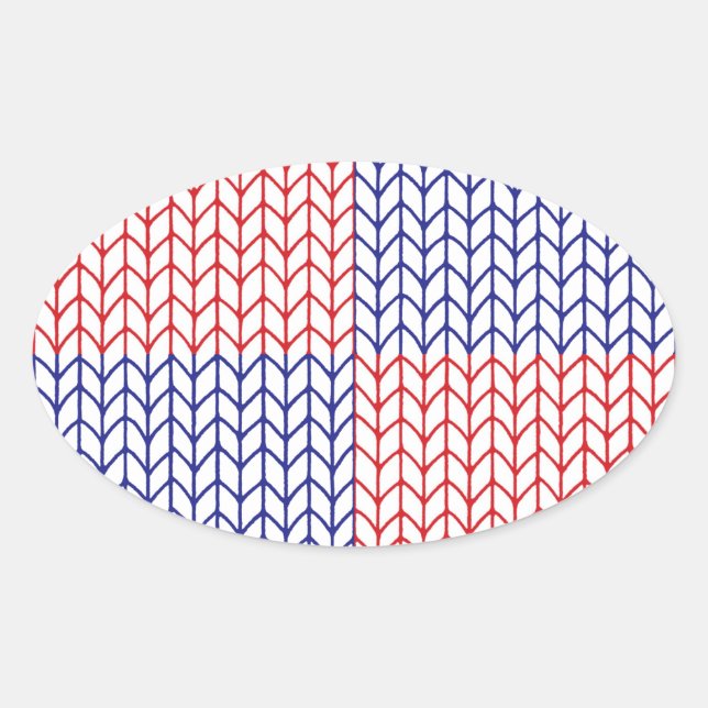 AMERIKANISCHER STRICK Oval Stickers (Vorderseite)