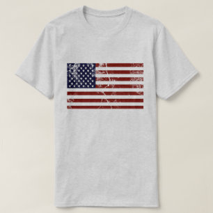 Amerikanischer T - Shirt mit Flaggenstörung