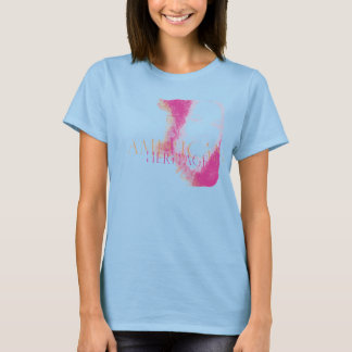 AMERIKANISCHER T - SHIRT Rosa und Mandarine Staub