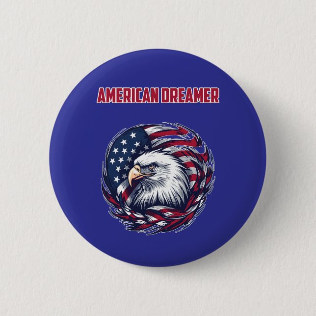 Amerikanischer Träumer Patriotischer USA Hoffnung  Button (Vorderseite)