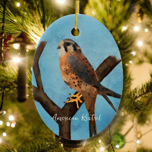 Amerikanischer Turmfalke Aquarell Vogel Kunst Keramik Ornament