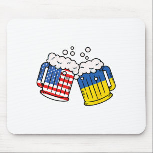 Amerikanischer Ukraine-Flagge-Bierkrug Ukrainische Mousepad