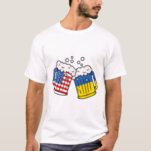 Amerikanischer Ukraine-Flaggen-Bierkrug Ukrainisch T-Shirt