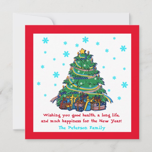 Amerikanischer ukrainischer Weihnachtsbaum Feiertagskarte (Vorderseite)