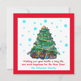 Amerikanischer ukrainischer Weihnachtsbaum Feiertagskarte