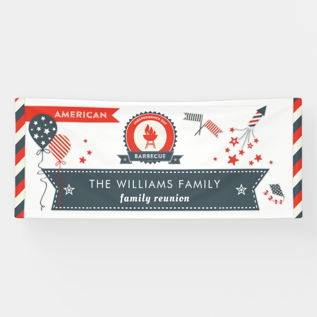 Amerikanischer Unabhängigkeitstag GRILLEN Banner (Horizontal)