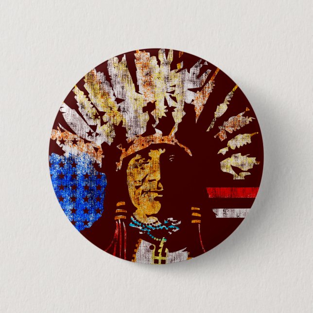 Amerikanischer Ureinwohner Button (Vorderseite)